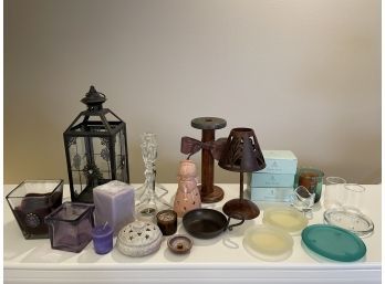 Lot Of Scented Candles, Tealights & Holders