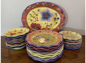 Set Of Certified International Sue Zipkien Dinnerware