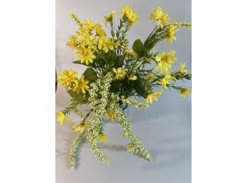 Lot Of Yellow Silk Daisies & Seed Pods