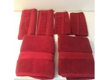 Set Of Red Bath Towels