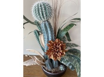 Artificial Succulent & Dried Grass Arrangement