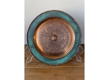 Vintage Copper Mayan Calendar Wall Plate