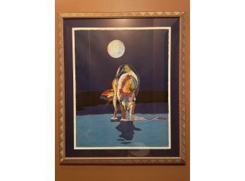 John Neito 'Drinking Water In The Moonlight' Serigraph