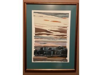 Framed Daryl Howard Mixed Media Woodblock