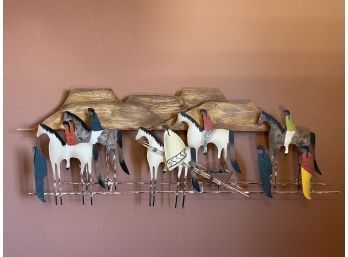 Native American Metal Wall Sculpture