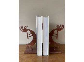 Pair Of Iron Kokopelli  Figurine Bookends