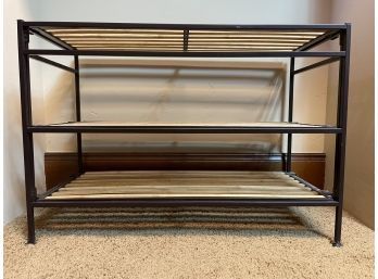 Metal & Wood Shoe Storage Shelf