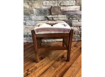 Mission Style Oak Bench Stool