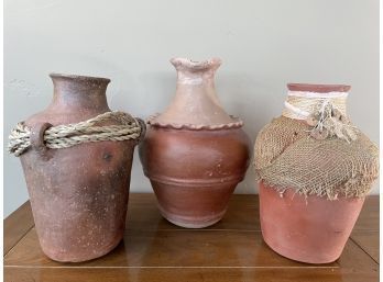 Lot Of 3 Terracotta Vessels