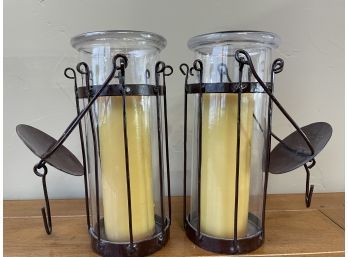 Pair Of Hurricane Lamps