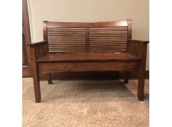 Wooden Bench With Storage