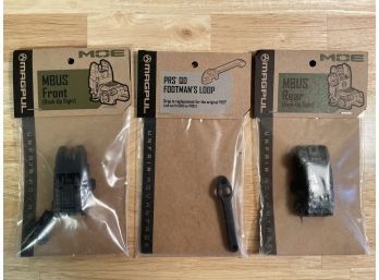 Lot Of Magpul MBUS Front & Rear Sights & Footman's Loop