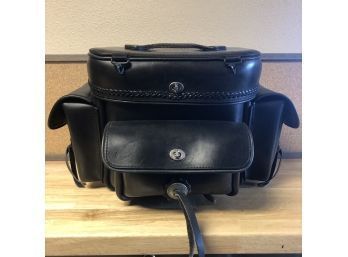 Black Leather Harley Davidson Motorcycle Bag