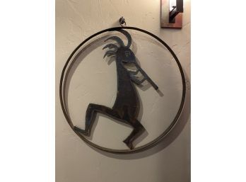 Large Handcrafted Steel Kokopelli Wall Sculpture