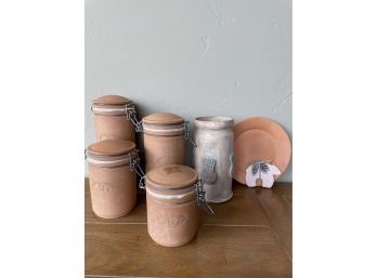 Lot Of Terracotta Kitchen Items