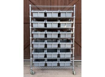 Seville Classics Stainless Steel Storage Shelves W/ Bins