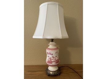 Antique Red Willow Ceramic Table Lamp