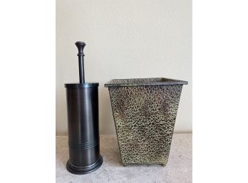 Bathroom Waste Basket & Brush