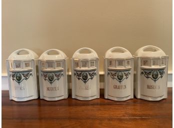 5  Antique German Canisters