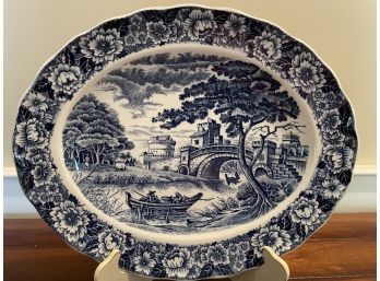 Antique/vintage Blue & White Transferware Platter