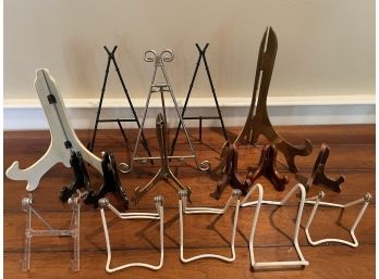 Lot Of Plate Stands & Easels