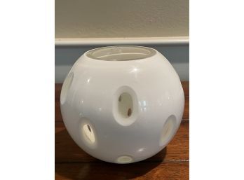 White Cut Glass Vase/votive Holder