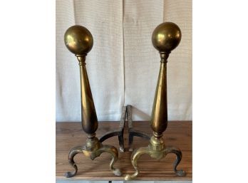 Antique/vintage Brass Andirons