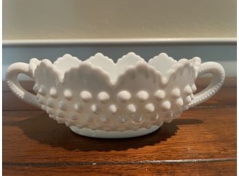 Vintage Hob Nail Milk Glass Nut Dish