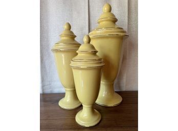 Set Of 3 Ceramic Urns