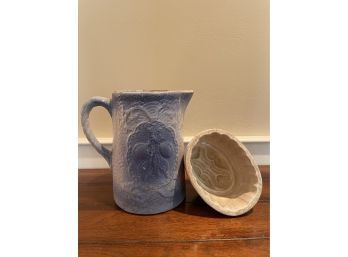 Antique Hull Salt Glaze Pitcher & Mold