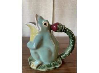 Vintage Majolica Frog Pitcher/creamer