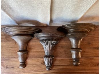 Lot Of 3 Wood Wall Brackets