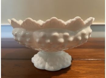 Vintage Fenton Hobnail Milk Glass Candle Bowl