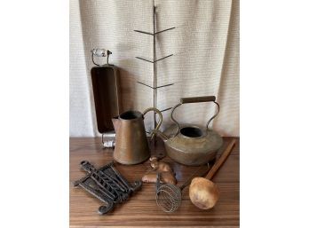 Lot Of Vintage Copper Ware & Utensils