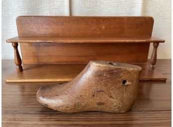 Antique/vintage Wall Shelf & Shoe Last