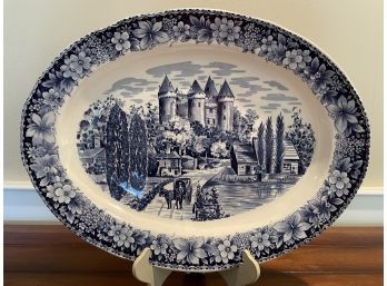 Large Antique/vintage Blue & White Platter