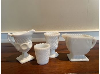 Lot Of Vintage  Milk Glass