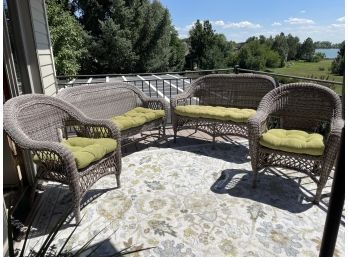 Set Of 4 Outdoor Wicker Furniture Pieces