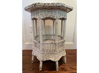 Antique Wicker Side Table