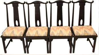 SET OF 4 CHINOSERIE DINING CHAIRS BY CENTURY CHAIR COMPANY, MADE N USA