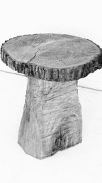 HAND CARVED RUSTIC CHIC SCULPTURAL WOODEN SIDE TABLE 3 OF 3