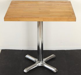 WOOD & CHROME BISTRO / CAFE TABLE