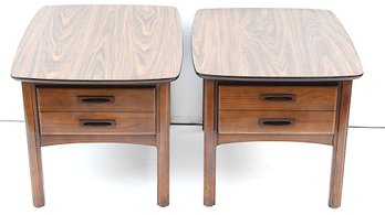 PAIR OF MID CENTURY MODERN LAMINATE TOP SIDE TABLES