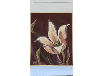 LARGE OIL ON CANVAS LEE REYNOLDS MAGICAL LILY