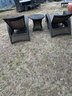 Beautiful Lloyd Loom All Weather Wicker Pair Of Recliner Lounge Chairs And Table Outdoor Set
