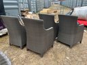4 Beautiful Rattan Wicker Outdoor Armchairs With Cushions