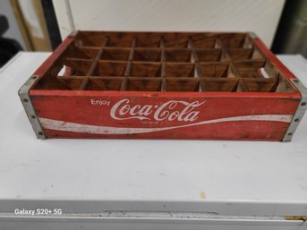 Wooden Coca-Cola  Bottle Crate 24 Pack. 18.5'x12'
