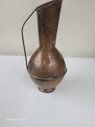 Antique Hand Hammered Copper Serving Jug  Articolo 241  Made In Italy  9.5' Tall