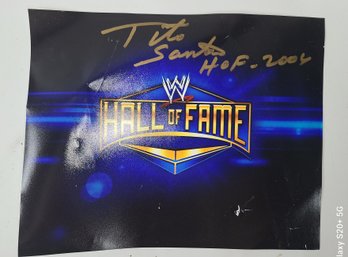 Hall Of Fame  Wwe Tito Santana Signed Eight By Ten Print