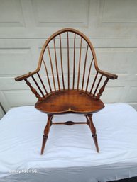 Beautiful Antique Windsor Armchair Continuous Arm Carved